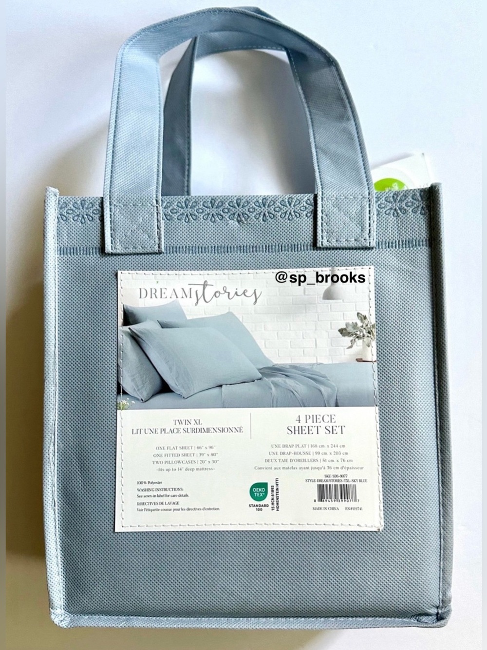 🎁Dream Stories 4-Piece Twin XL Sheet Set in Sky Blue - DREAM Stories Sheet Set